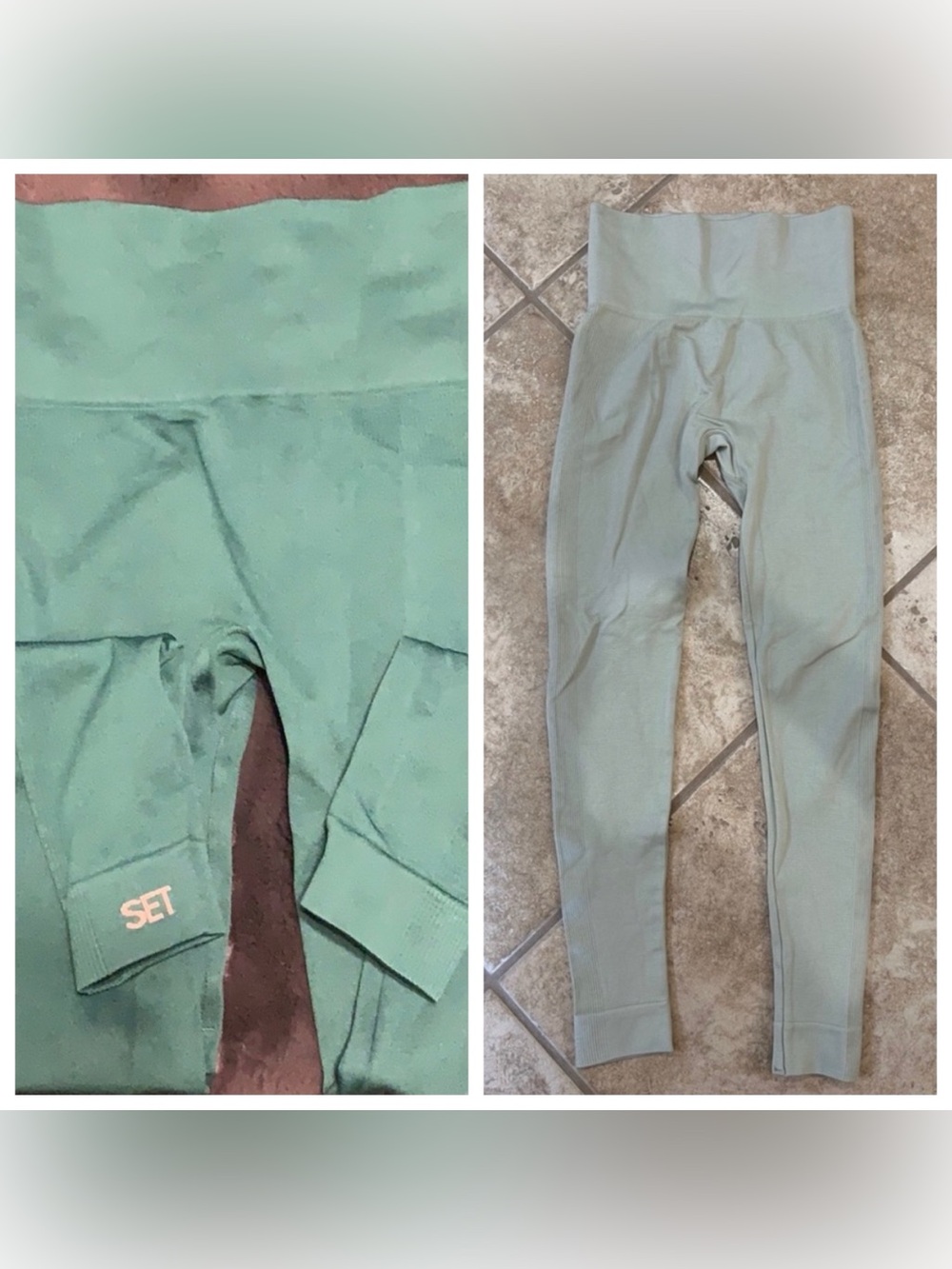 Set Active Sportbody Sporty High-Rise Leggings Set of 2 – Mint and Sage, Size XS